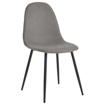 Set of 4 Mid-Century Fabric and Metal Dining Chair, Gray
