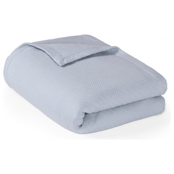 Madison Park Blanket With 1" Self Hem, Blue, Full/Queen