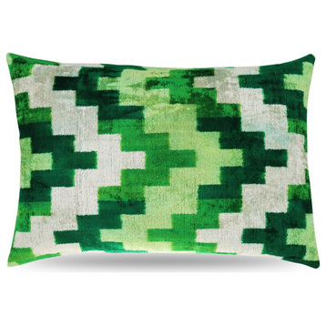 Canvello Decorative Green Throw Pillow Down Filled 16"x24"