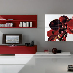 Spar Art Decorated Modern Wall Unit Ronci 2 - $7,750.00 - Entertainment Centers And Tv Stands