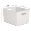 Superio Ribbed Storage Bin, Plastic Storage Basket, White, 22 L