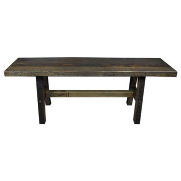 Reclaimed Barnwood Bench Solid Oak, Amish American Made, Natural, 60