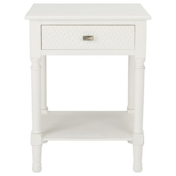Dalton One Drawer Accent Table Distressed White