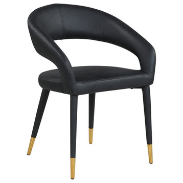 The Prescott Dining Chair, Black, Vegan Leather