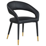 Meridian Furniture - Destiny Dining Chair, Black, Faux Leather - Elegant and eye-catching, the stunning Black Faux Leather Destiny Dining Chair from Meridian Furniture is the perfect addition to any space.