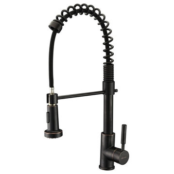 Caseros Oil Rubbed Bronze Kitchen Sink Faucet With Pull Down Sprayer
