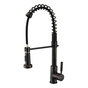 Caseros Oil Rubbed Bronze Kitchen Sink Faucet With Pull Down Sprayer