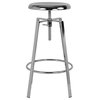 Toledo Industrial Style Barstool With Swivel Lift Adjustable Height Seat, Chrome