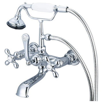 Wall-mount Faucet with British Telephone Handle, Chrome