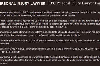 Personal Attorney Lawyer Bolton - LPC Personal Injury Lawyer (800) 965-3402