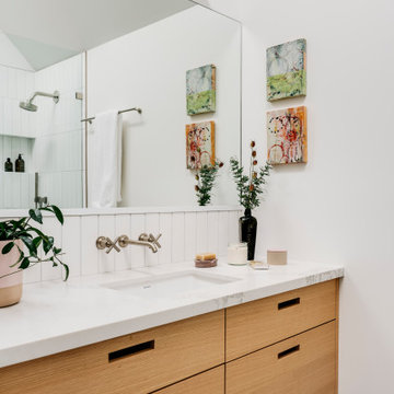 White Bathroom Tiles with Scandi Style