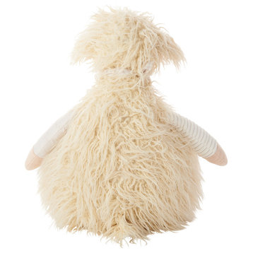Mina Victory Plushlines Ivory Shaggy Lamb Plush Animal Pillow Toy