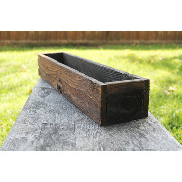 24" Rustic Cedar Planters Box, Short Version, Aged Rustic, 6"
