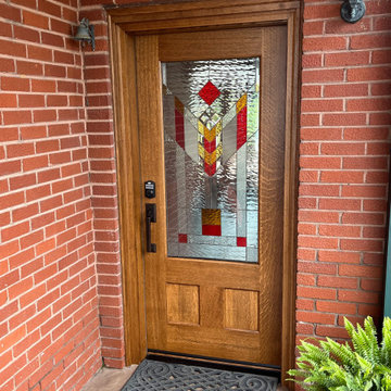 Beautiful Prairie Mission Style Stained Glass Door Insert