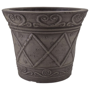 Scroll Grower Pot, Dark Charcoal