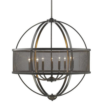 Colson EB 9 Light Chandelier (with shade) in Etruscan Bronze