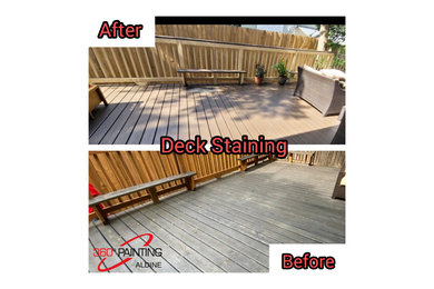 Before and After Deck Staining