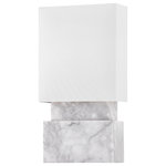 Hudson Valley Lighting - Haight 2-Light Wall Sconce White Marble Finish White Belgian Linen Shade - Lighting Specs: