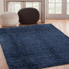 Rectangle Abacasa Comfort Shag Area Rug, Slate Blue, 63"x90"