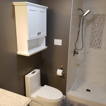 Complete Bathroom Makeover & Flooring- What a Difference!