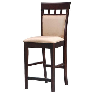 Coaster Rich Cappuccino 24" Counter Height Stools With Upholstered Back Set of 2