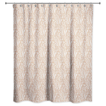 Copper Leaf Pattern 71"x71" Shower Curtain