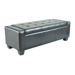 Homcom Faux Leather Storage Ottoman / Shoe Bench - Black - Accent And Storage Benches