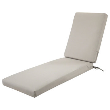 Patio Chaise Lounge Cushion Slip Cover and Foam, 72"x21"x3", Mushroom