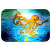 Octopus Gone Yellow Plush Bath Mat, 20"x15
