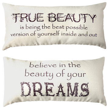 Motivational Dream Ivory Bedroom Doublesided Pillow for Teens/Women/Girls
