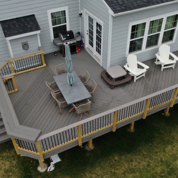 TimberTech Silver Maple Deck with a Herringbone pattern in Elgin, IL