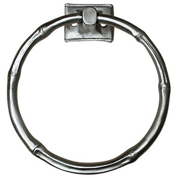 Bamboo Towel Ring, Antique Brass