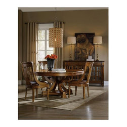 Tynecastle Round Pedestal Dining Table with One 18" Leaf - Dining Tables