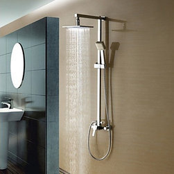 Color Changing LED Shower Faucet with 8 inch Shower Head + Hand Shower TSC020 - Tub And Shower Faucet Sets