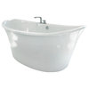 DreamLine Montego 66 in. L x 27 in. H White Acrylic Freestanding Bathtub
