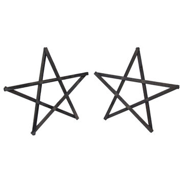 Set of 2 Rustic 27 in. Weathered Wood Stars