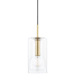 Mitzi - Mitzi Belinda Pendant Light in Aged Brass - This pendant light from Mitzi is a part of the Belinda collection and comes in aged brass finish. It measures 13" high. Includes one standard bulb up to 60 watts. Damp Rated. Can be used in humid environments like bathrooms or covered outdoor areas.Includes a 1 year limited manufacturer warranty.  This light requires 1 , 60W Watt Bulbs (Not Included) UL Certified.