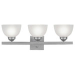 Livex Lighting - Livex Lighting 4203-91 Somerset - Three Light Bath Bar - Shade Included: YesSomerset Three Light Brushed Nickel Satin *UL Approved: YES Energy Star Qualified: n/a ADA Certified: n/a  *Number of Lights: Lamp: 3-*Wattage:100w Medium Base bulb(s) *Bulb Included:No *Bulb Type:Medium Base *Finish Type:Brushed Nickel
