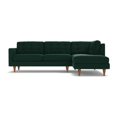 50 Most Por Green Sectional Sofas For 2018 Houzz Apt2b Logan 2 Piece Sectional Sofa Evergreen Velvet Chaise On Right