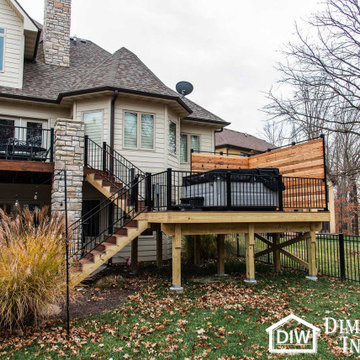 Composite and Cedar Deck for 7 Person Hot Tub Spa in Columbia