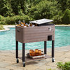 Sunjoy 80 Quart Rolling Ice Chest Portable Patio Party Drink Cooler Cart