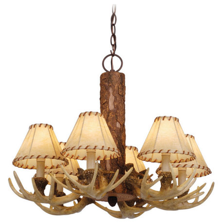 Lodge 6-Light Antler Chandelier Noachian Stone