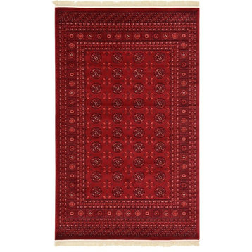 Traditional Ottoman 4'x6' Rectangle Scarlet Area Rug