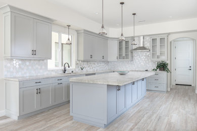 This is an example of a transitional kitchen in Orange County.