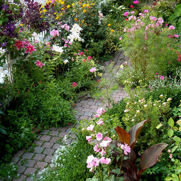 Garden Path Bursting with Blooms