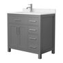 Dark Gray / Carrara Cultured Marble Top / Brushed Nickel Hardware