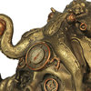 Abyssal Bones Steampunk Mechanical Octopus On Skull Tabletop Statue