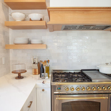 Transitional Kitchen Featuring Rift Cut Oak Accents