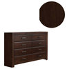 Benzara BM185434 Wooden Eight Drawer Dresser In Walnut Finish