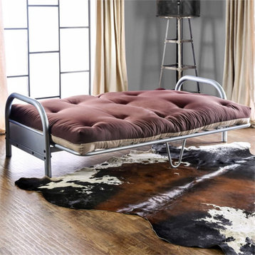 Furniture of America Vargas Fabric 6-inch Futon Mattress in Khaki and Brown